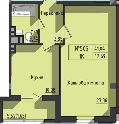 1-кімнатна 42.69 м² в ЖК Сокіл від 32 350 грн/м², Одеса