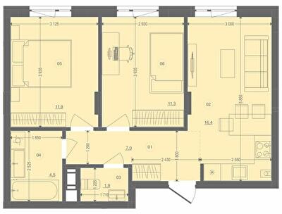 2-комнатная 53 м² в ЖК Этно Дом от 14 400 грн/м², с. Горишний