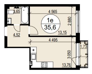 1-комнатная 35.6 м² в ЖК Гринвуд 3 от 18 150 грн/м², пгт Брюховичи