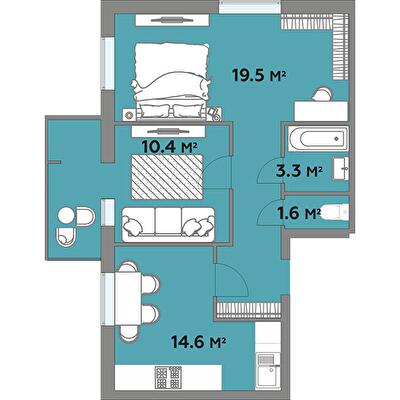 2-кімнатна 62.8 м² в ЖК Яровиця Life від 12 750 грн/м², м. Калуш