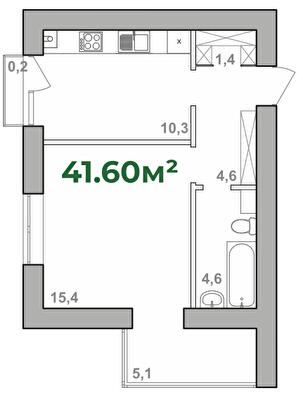 1-комнатная 41.6 м² в ЖК Городок Липки от 15 700 грн/м², Ивано-Франковск