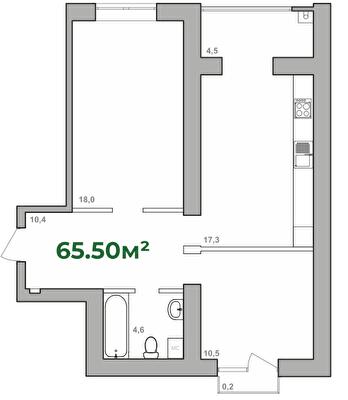 2-кімнатна 65.5 м² в ЖК Містечко Липки від 16 000 грн/м², Івано-Франківськ