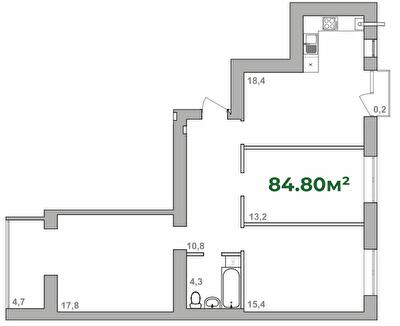 3-комнатная 84.8 м² в ЖК Городок Липки от 16 000 грн/м², Ивано-Франковск