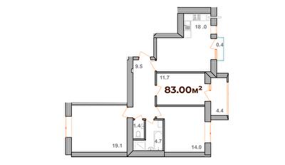 3-комнатная 83 м² в ЖК Опрышевская Слобода от 11 200 грн/м², Ивано-Франковск