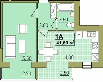 1-комнатная 41.5 м² в ЖК Городок Центральный от 14 000 грн/м², Ивано-Франковск