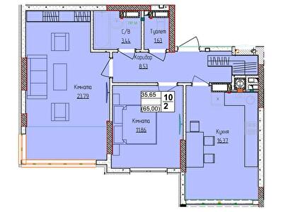 2-комнатная 65.62 м² в ЖК Пионерский квартал 2 от 21 800 грн/м², пгт Чабаны