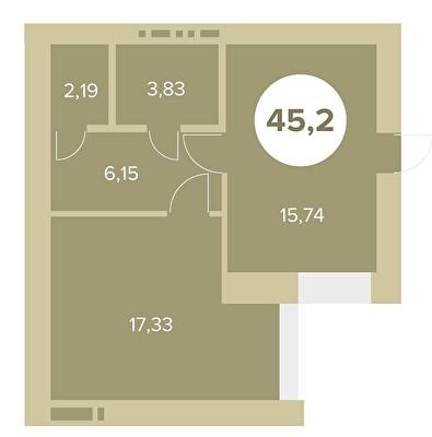 1-кімнатна 45.2 м² в ЖК Chehov Парк Квартал від 26 000 грн/м², м. Ірпінь