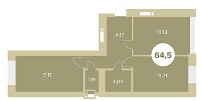 2-комнатная 64.5 м² в ЖК Chehov Парк Квартал от 23 200 грн/м², г. Ирпень
