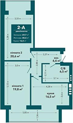 2-комнатная 69.7 м² в ЖК Ибис от 17 800 грн/м², г. Ирпень