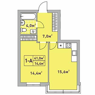 1-комнатная 41 м² в ЖК Центральный-2 от 32 050 грн/м², г. Ирпень