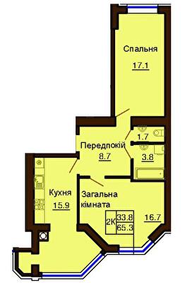 2-комнатная 65.3 м² в ЖК София Клубный от 30 000 грн/м², с. Софиевская Борщаговка