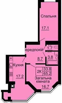 2-комнатная 65.2 м² в ЖК София Клубный от 28 000 грн/м², с. Софиевская Борщаговка