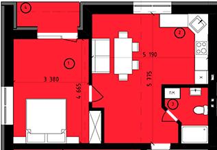 1-кімнатна 46.18 м² в ЖК Rothenburg House від 25 900 грн/м², с. Петропавлівська Борщагівка