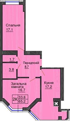 2-комнатная 65.2 м² в ЖК Sofia Nova от 30 000 грн/м², с. Новоселки