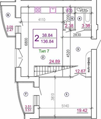 2-комнатная 136.84 м² в ЖМ Подолье от 20 150 грн/м², Винница