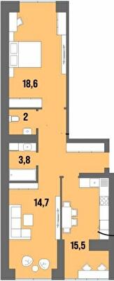2-комнатная 63.8 м² в ЖК Dream Town от 21 150 грн/м², Луцк
