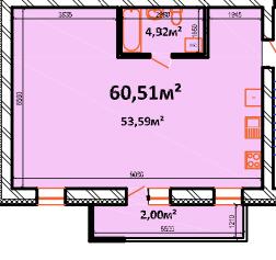 1-кімнатна 60.51 м² в ЖК StyleUP від 26 000 грн/м², с. Липини