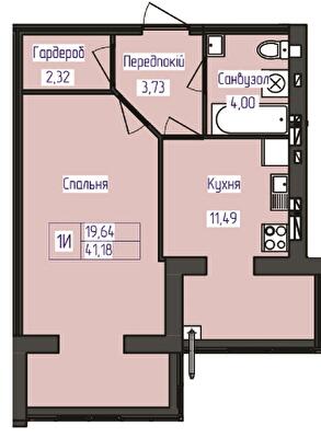1-комнатная 41.18 м² в ЖК Польский бульвар от 14 500 грн/м², Житомир
