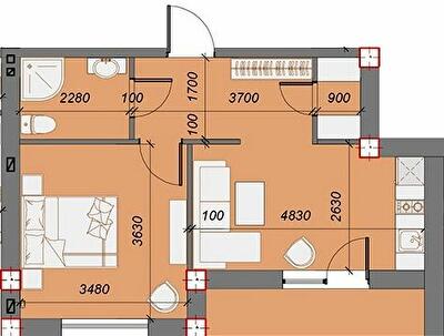 1-комнатная 39.23 м² в ЖК Arena Village от 34 700 грн/м², с. Поляна