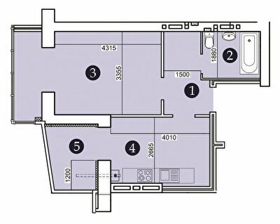 1-комнатная 44.94 м² в ЖК Александровский 2 от 16 400 грн/м², Запорожье