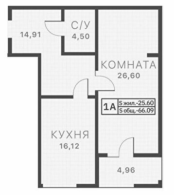 1-кімнатна 66.09 м² в ЖК L7 House від 37 350 грн/м², Миколаїв