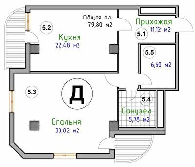 1-комнатная 79.8 м² в ЖК Адмирал от 28 900 грн/м², Николаев