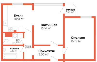 2-кімнатна 59.09 м² в Мкрн Цивільний посад від 13 000 грн/м², Миколаїв