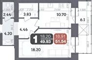 1-кімнатна 49.93 м² в ЖК Стандарт від 20 000 грн/м², Полтава
