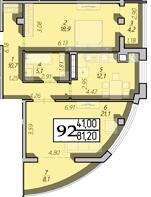 2-комнатная 81.2 м² в ЖК Арена от 17 200 грн/м², Ровно