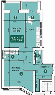 2-комнатная 79.64 м² в ЖК Заречный от 14 900 грн/м², Сумы