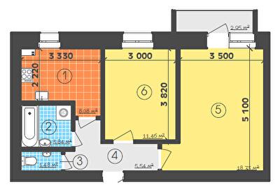 2-комнатная 50.02 м² в ЖК Кролевец от 7 200 грн/м², г. Кролевец