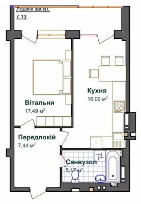1-комнатная 53.23 м² в ЖК Щастя от 15 400 грн/м², Тернополь