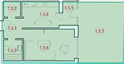 1-кімнатна 46.7 м² в ЖК Горизонт від 13 000 грн/м², с. Петриків