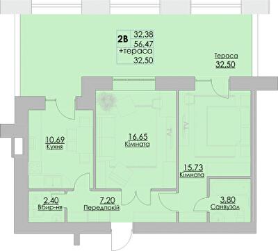 2-кімнатна 88.97 м² в ЖК Греків Ліс від 20 150 грн/м², м. Умань