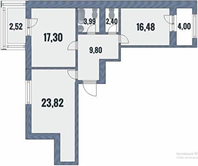 2-кімнатна 80.31 м² в ЖК Лісовий від 14 000 грн/м², Чернігів