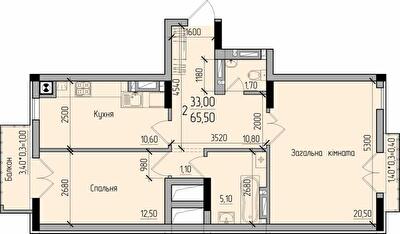 2-комнатная 65.5 м² в ЖК Comfort Hall от 15 650 грн/м², Черновцы