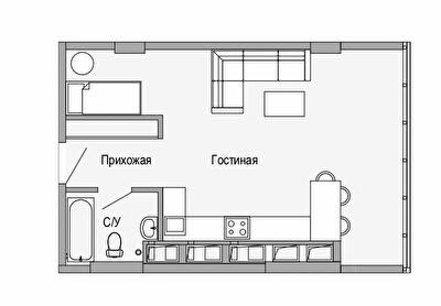 1-кімнатна 47.77 м² в Апарт-комплекс Port City від 36 200 грн/м², Дніпро