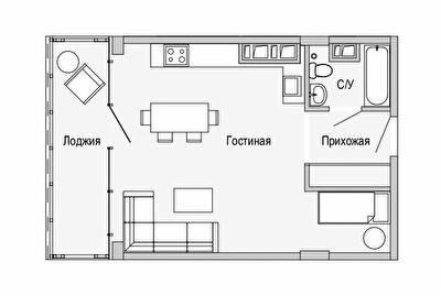 1-кімнатна 51.03 м² в Апарт-комплекс Port City від 36 200 грн/м², Дніпро