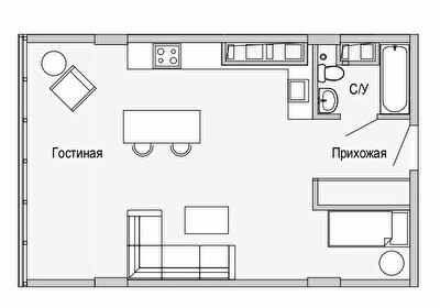 1-кімнатна 51.43 м² в Апарт-комплекс Port City від 36 200 грн/м², Дніпро