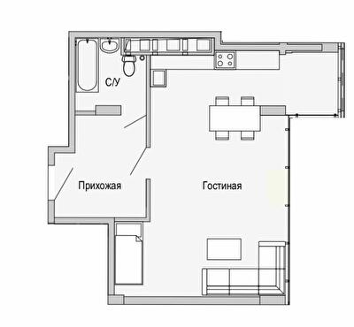 1-комнатная 52.96 м² в Апарт-комплекс Port City от 36 200 грн/м², Днепр