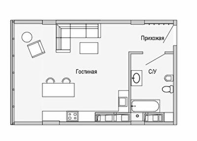 1-кімнатна 53.44 м² в Апарт-комплекс Port City від 36 200 грн/м², Дніпро