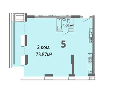 2-кімнатна 73.87 м² в ЖК Грані від 26 200 грн/м², Дніпро