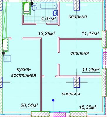 3-кімнатна 79.01 м² в ЖК Миронова від 30 050 грн/м², Дніпро