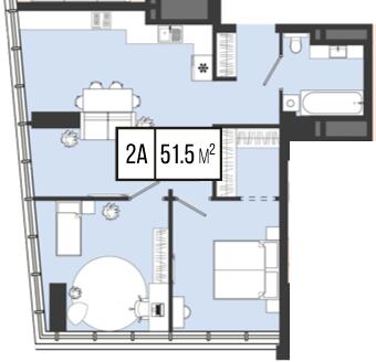 2-кімнатна 51.5 м² в ЖК Mont Blan від 31 300 грн/м², Дніпро