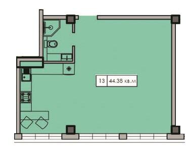 1-комнатная 44.38 м² в ЖК CRYSTAL LUX от 18 650 грн/м², пос. Лески