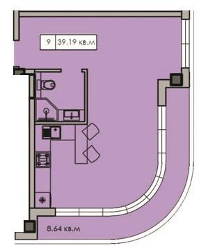 1-комнатная 39.19 м² в ЖК CRYSTAL LUX от 18 650 грн/м², пос. Лески