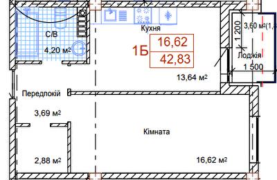 1-кімнатна 42.83 м² в ЖК Art House від 51 100 грн/м², Одеса