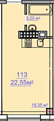 1-кімнатна 22.55 м² в ЖК City House Resort від 25 550 грн/м², Одеса
