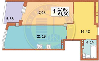 1-комнатная 61.5 м² в ЖК Costa fontana от 35 650 грн/м², Одесса
