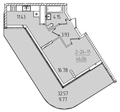 1-кімнатна 46.06 м² в ЖК KADORR City від 23 300 грн/м², Одеса